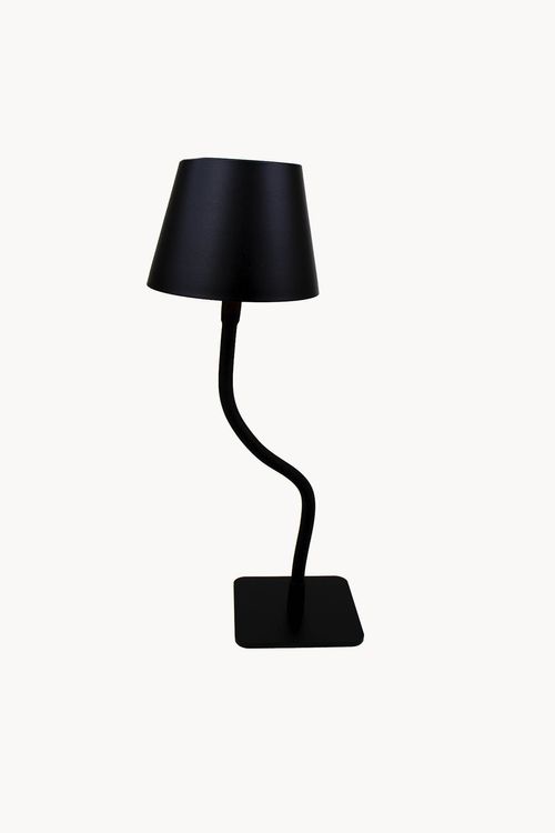 Abajur Preto com LED em Aço Inox