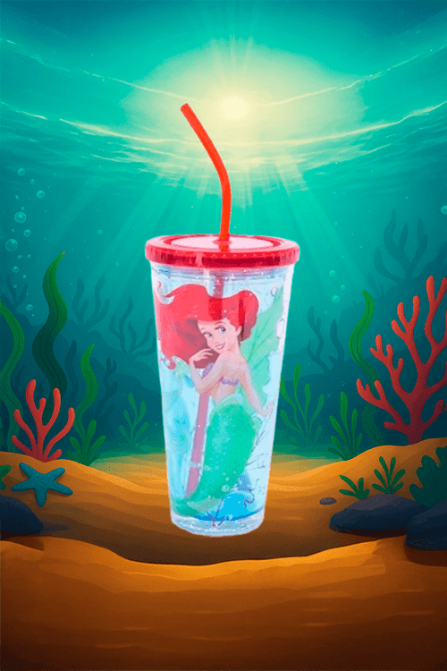 Copo Ariel com Canudo  600ml