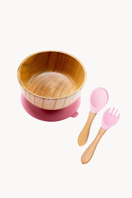 Jogo para Refeição com Ventosa Silicone Ecokitchen em Bambu