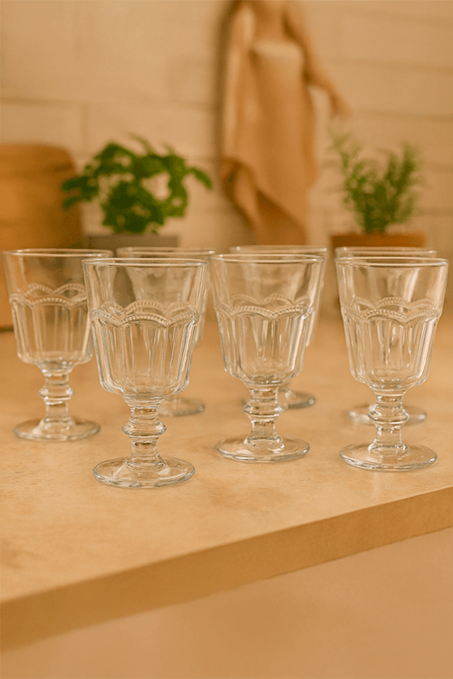 Conjunto de Taça Belle Epoque  em Vidro 6 Peças 225Ml
