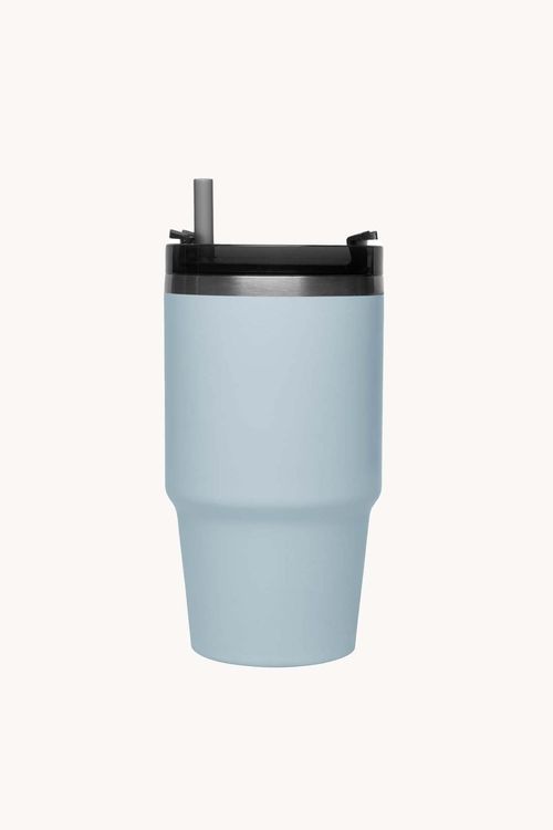 Copo Térmico com Parede Dupla em Aço Inox com Canudo 590ML
