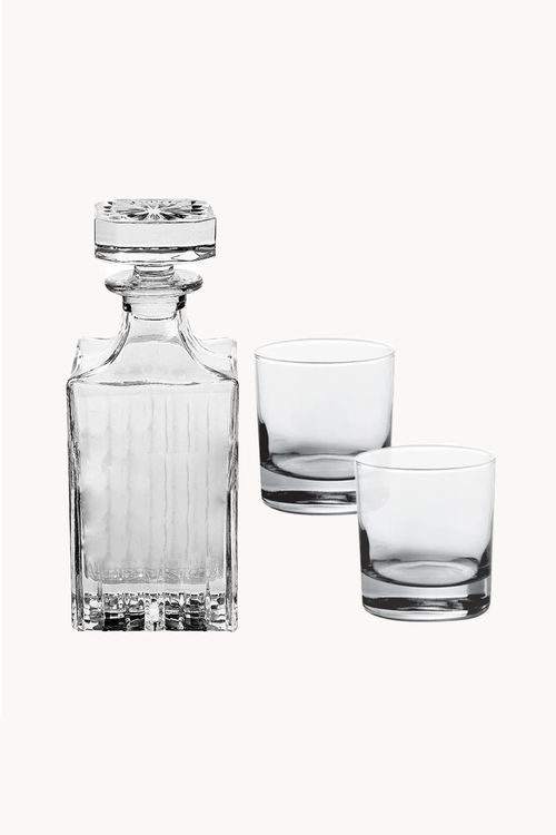 Conjunto de Whisky em Vidro 3 Peças