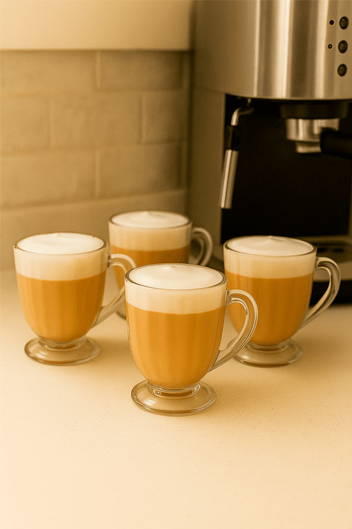 Conjunto de Taça Cappuccino em Vidro 4 Peças 160ml