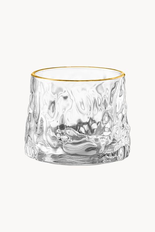 Copo Baixo em Vidro com Borda Dourada 175ml