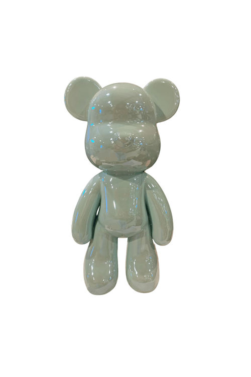 Urso Decorativo de Cerâmica Azul