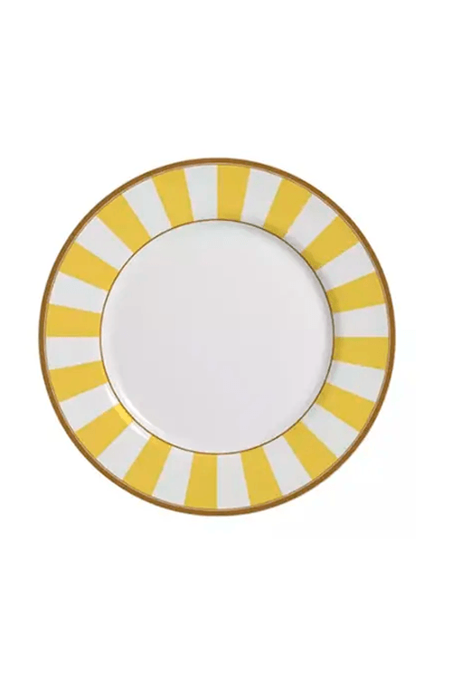 Prato Sobremesa Stripe Amarelo