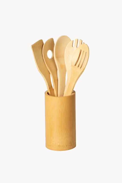 Conjunto de Utensílios em Bambu 6 Peças