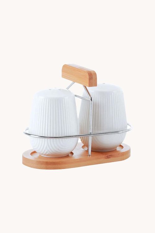 Conjunto Saleiro e Pimenteiro Oasis em Cerâmica 90ml 3 Peças