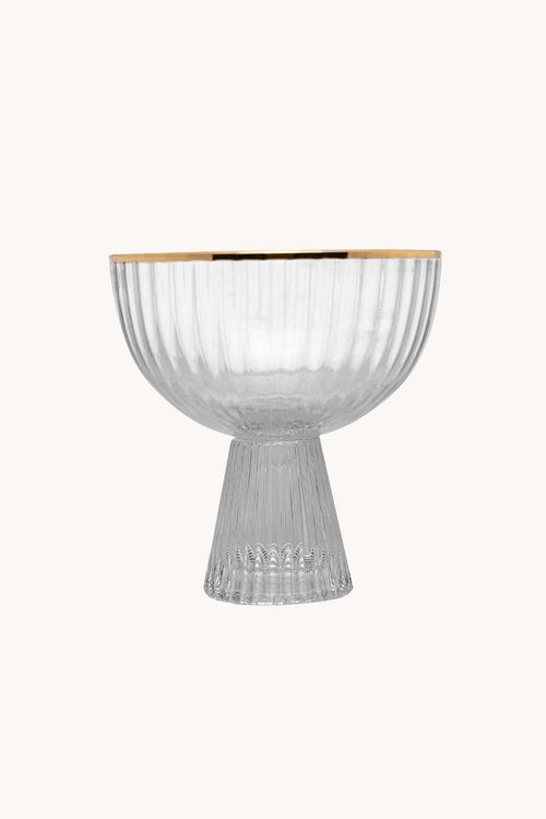 Conjunto de Taça de Sobremesa em Cristal com Filete Dourado 2 Peças 200ML