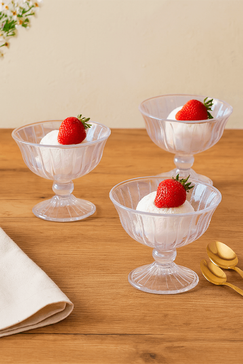 Conjunto de Taça Sobremesa Melina em Vidro 4 Peças 200Ml