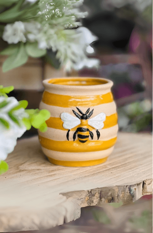 Vaso Honey Bee Decorativo em Cerâmica Tamanho P