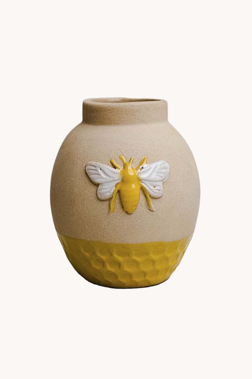 Vaso Honey Bee Decorativo em Cerâmica Tamanho P