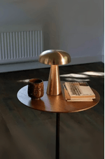 Abajur Dourado com Led em Aco Inox