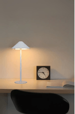 Abajur Cinza com Led em Aco Inox