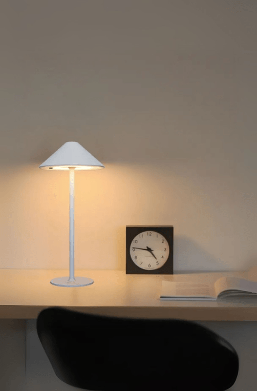 Abajur Cinza com Led em Aco Inox