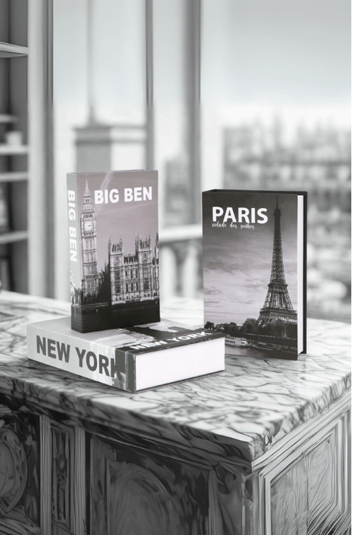 Livro Decorativos New York & Europa 3 Peças