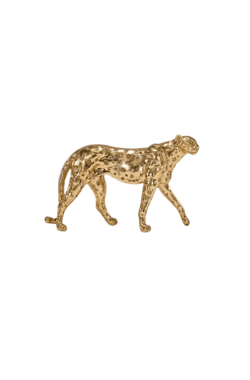 Escultura Leopardo Dourado