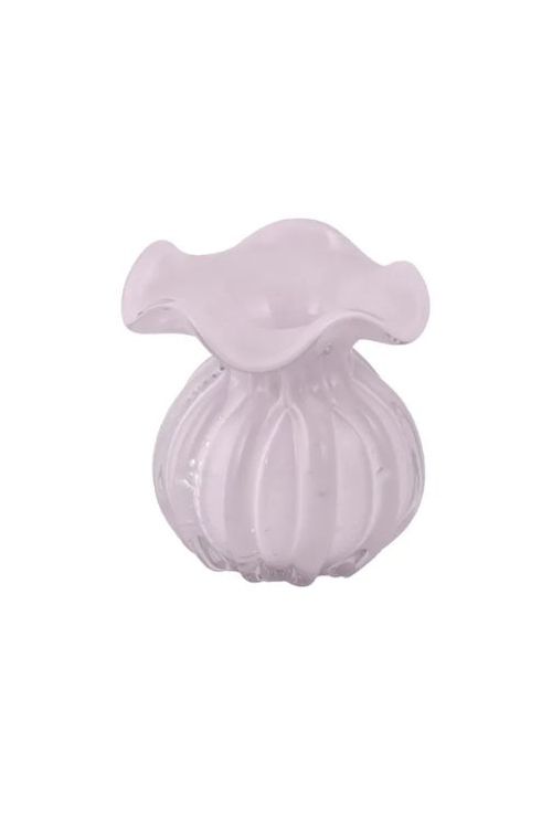 Vaso Murano Trouxinha Veneza em Vidro Rosa