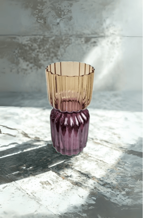 Vaso de Vidro Ondulado Multicor