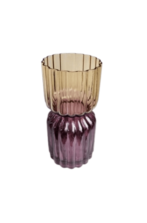 Vaso de Vidro Ondulado Multicor