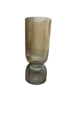 Vaso de Vidro Canelado Alto Bicolor -1-