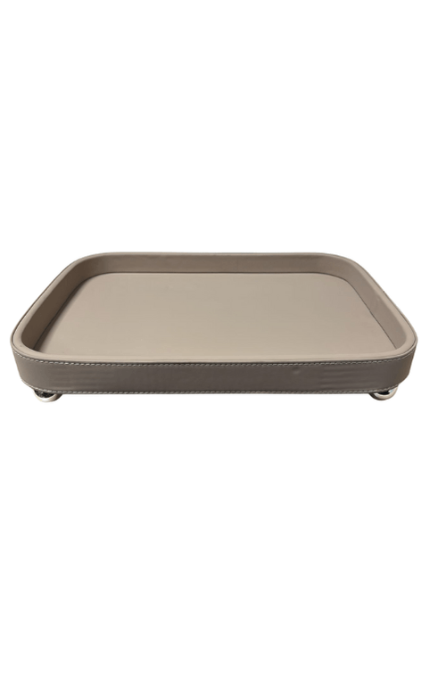 Bandeja Decorativa Revestida de Couro Mousse