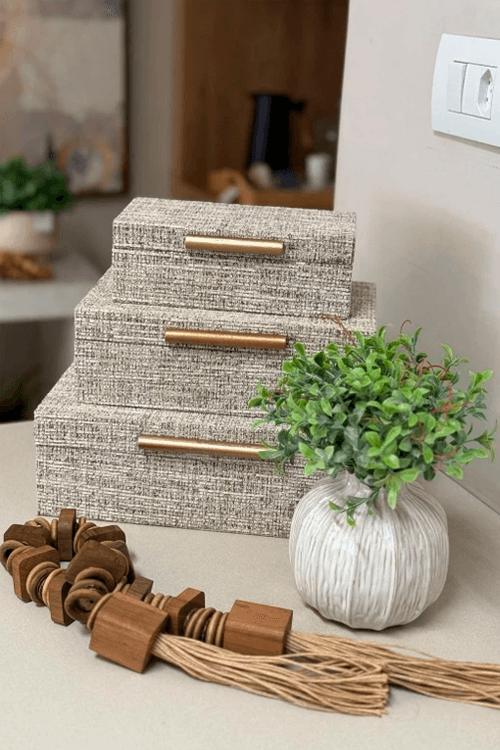 Caixa Decorativa com Revestimento em Pu Pequeno