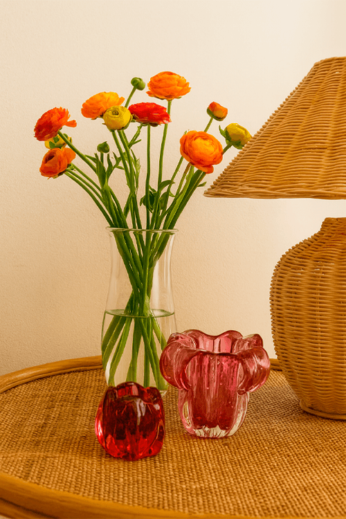 Vaso de Vidro Italy Rosa