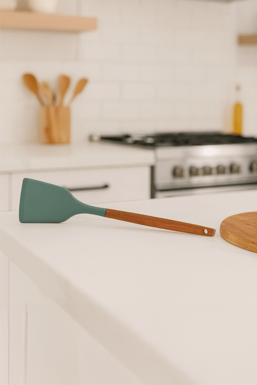 Espátula Pratic Chef em Silicone com Cabo em Madeira