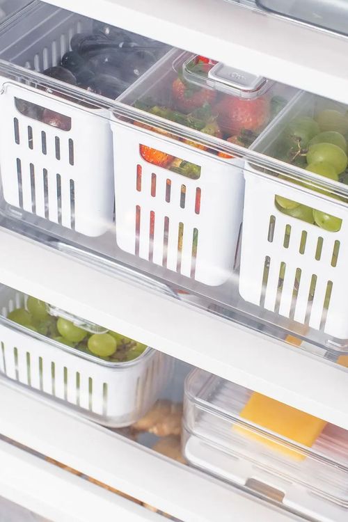Organizador Clear Fresh com 3 Cesto em Acrílico 5 L