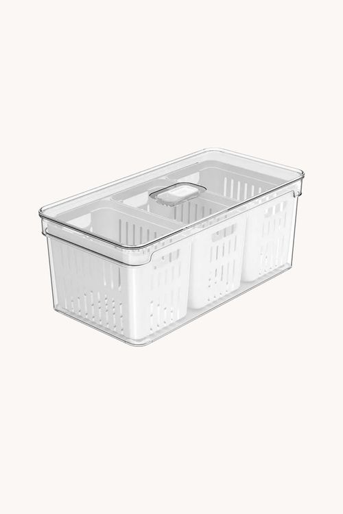 Organizador Clear Fresh com 3 Cesto em Acrílico 5 L