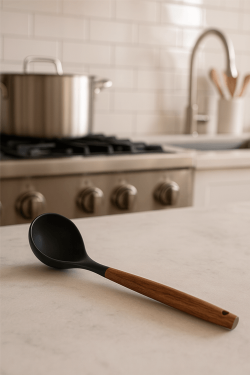 Concha Pratic Chef em Silicone com Cabo em Madeira