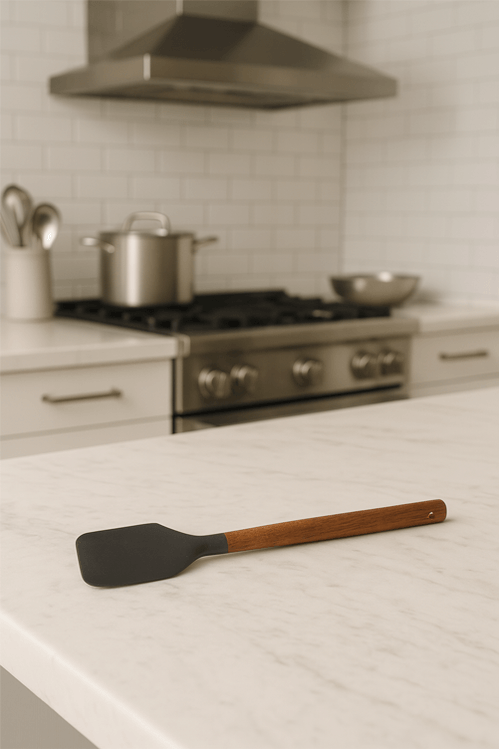 Espátula Pratic Chef em Silicone com Cabo em Madeira