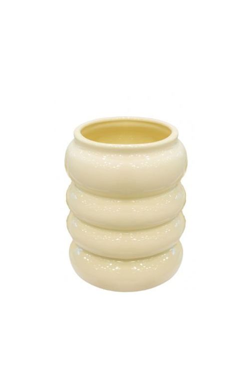 Vaso Donut em Cerâmica Creme