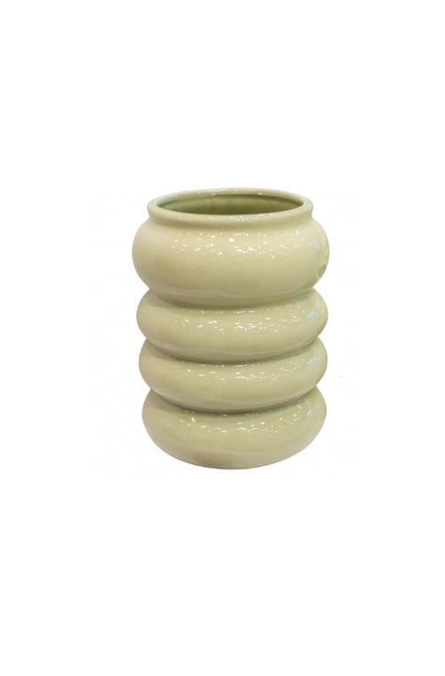 Vaso Donut em Cerâmica Verde