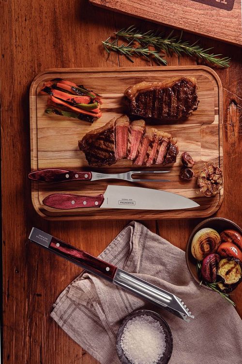 Conjunto de Churrasco em Aço Inox 3 Peças