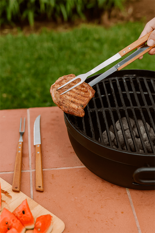 Conjunto de Churrasco em Aço Inox 3 Peças
