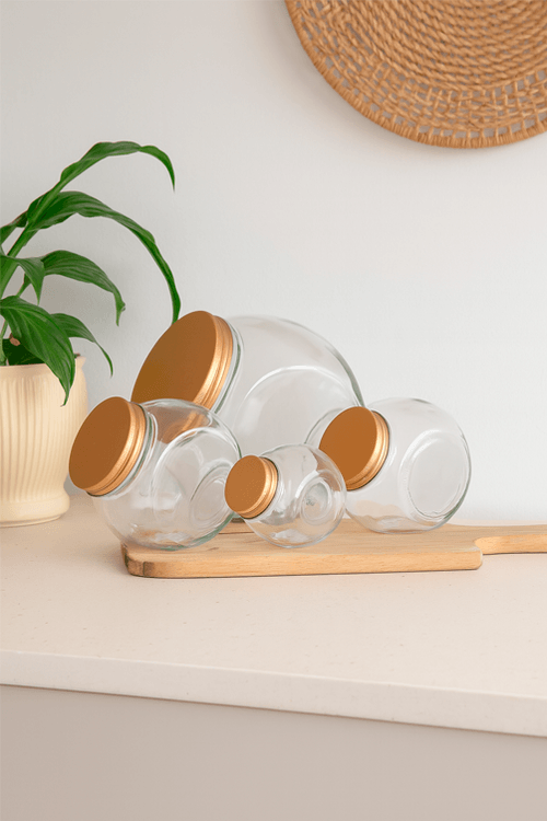 Conjunto de Pote Hermético em Vidro 4 Peças