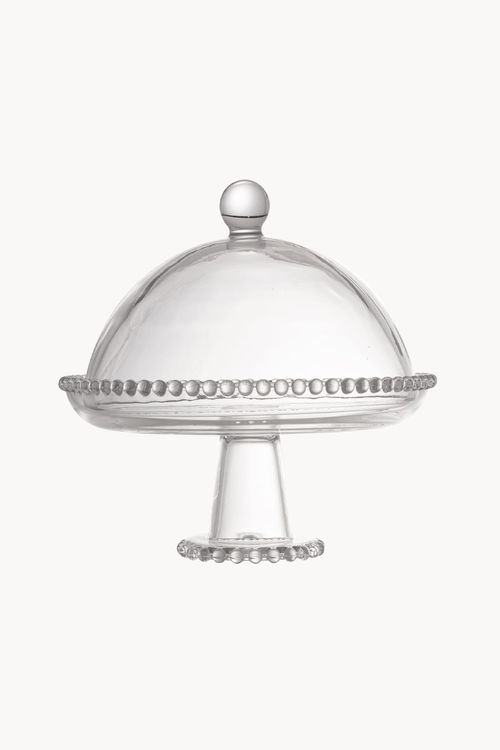 Prato em Cristal com Pé e Tampa Pearl
