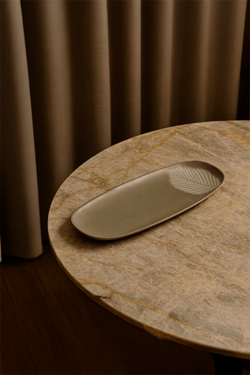 Travessa Oval Rasa Orgânico Seiva em Stoneware