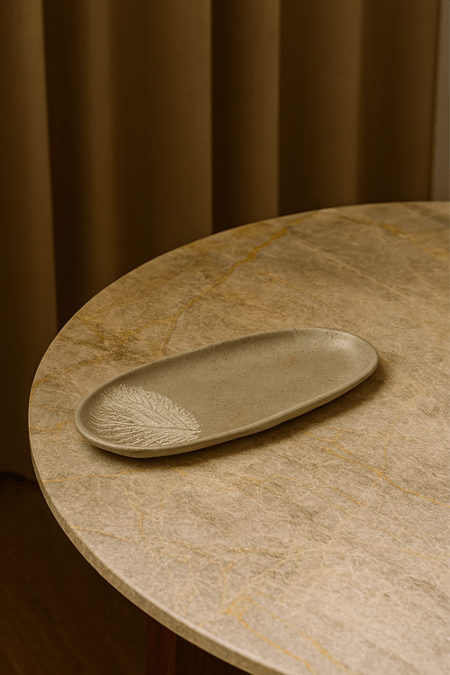 Travessa Oval Rasa Orgânica Seiva em Stoneware