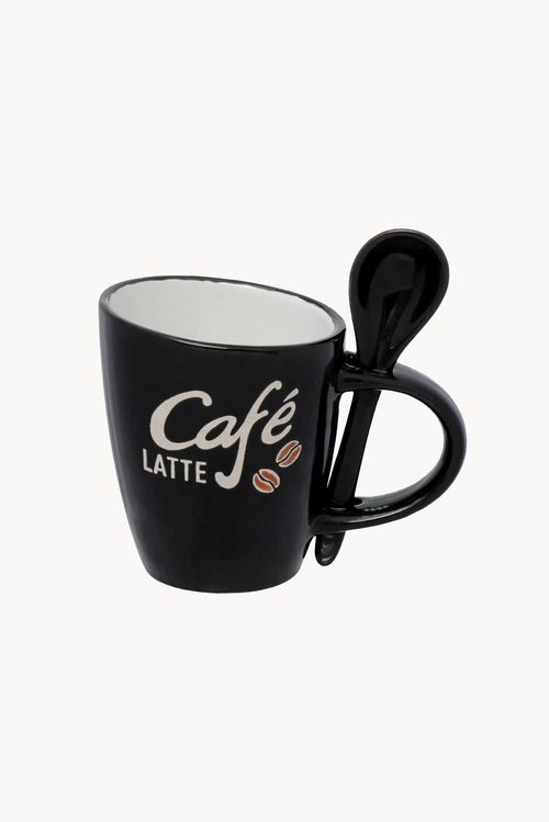 Caneca Georgia com Colher em Cerâmicas 220ml