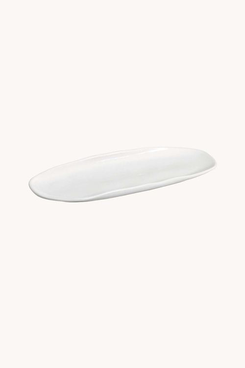 Travessa Oval Rasa Orgânico New White em Stoneware