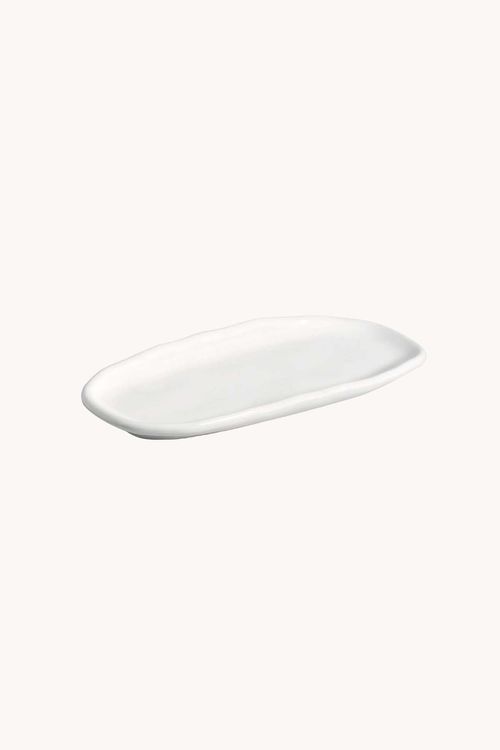 Mini Travessa  Oval Rasa Orgânico New White em Stoneware