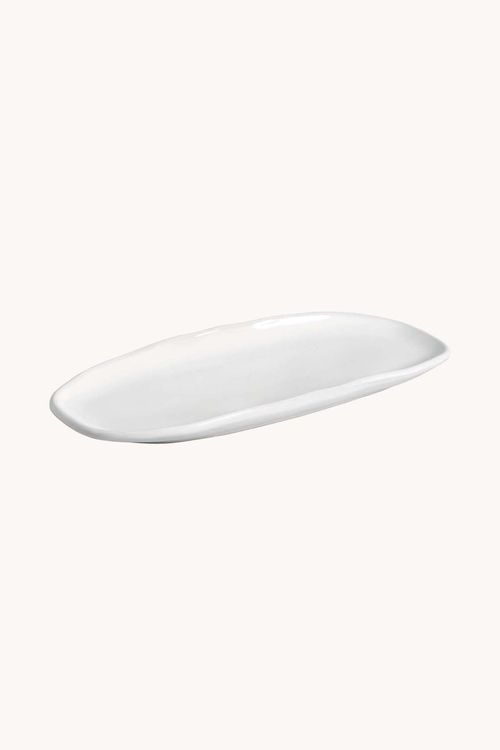 Travessa Oval Orgânico New White em Stoneware