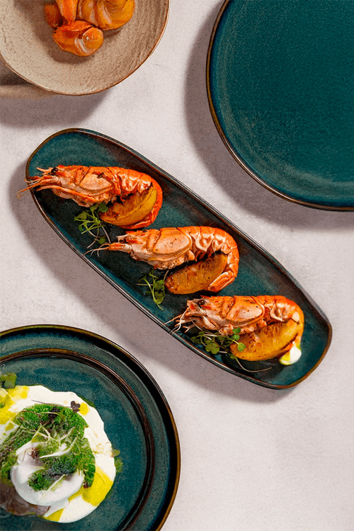 Travessa Oval Orgânico Oceano em Stoneware