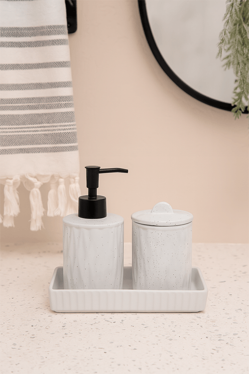 Conjunto 2 Peças para Banheiro de Cerâmica Deli Diamond Branco
