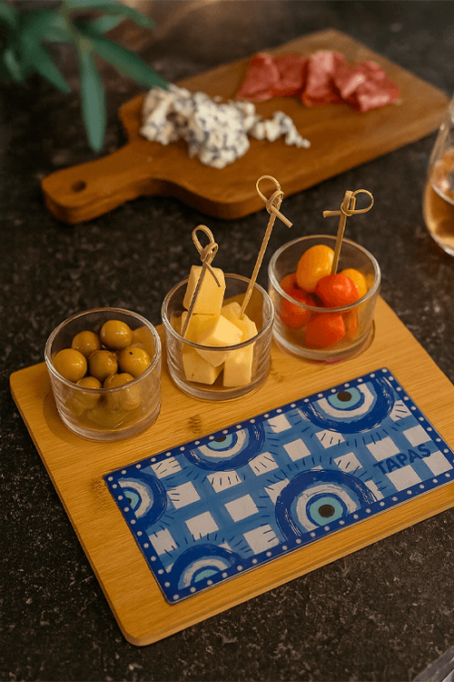 Conjunto de Petisqueira Greek de Bambu 5 Peças