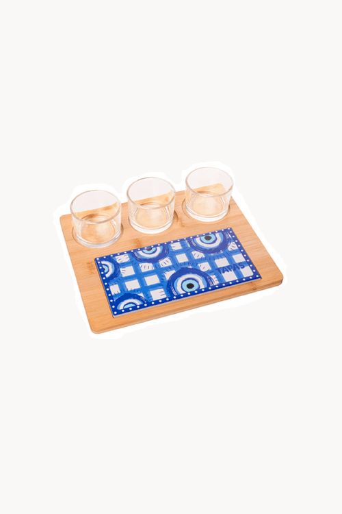 Conjunto de Petisqueira Greek de Bambu 5 Peças