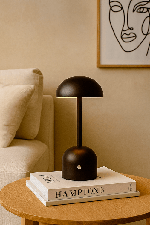 Luminaria de Mesa Marrom em Metal com Led1
